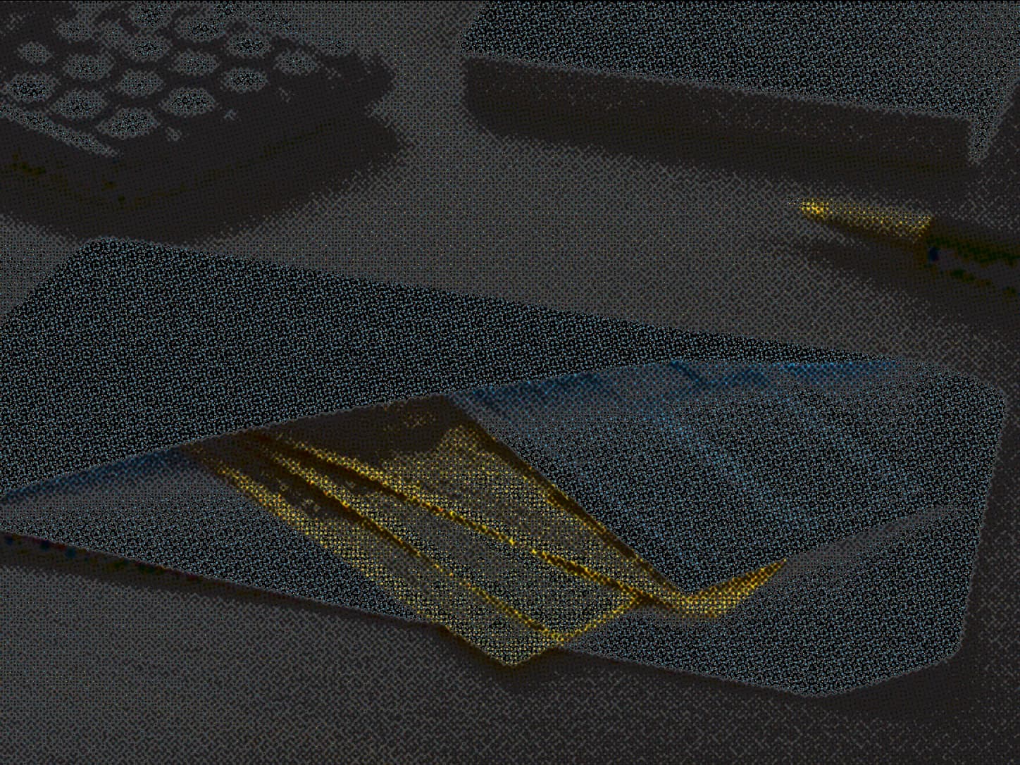 Cash and paycheck records on an office desk